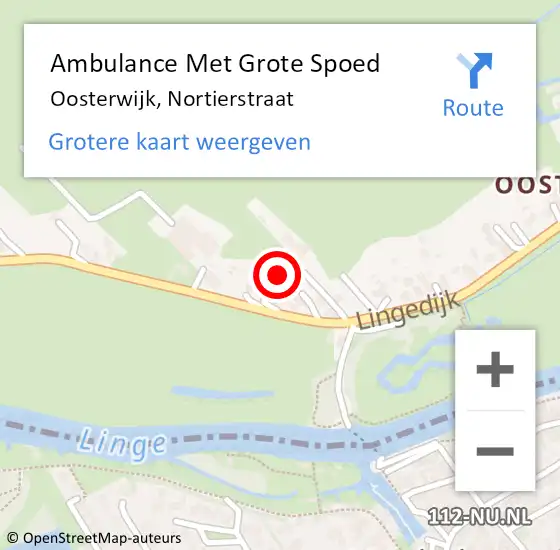 Locatie op kaart van de 112 melding: Ambulance Met Grote Spoed Naar Oosterwijk, Nortierstraat op 3 augustus 2016 21:51
