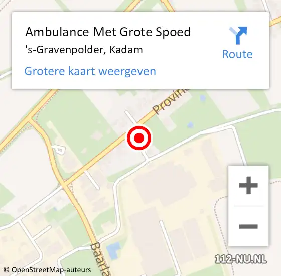 Locatie op kaart van de 112 melding: Ambulance Met Grote Spoed Naar 's-Gravenpolder, Kadam op 4 augustus 2016 00:03