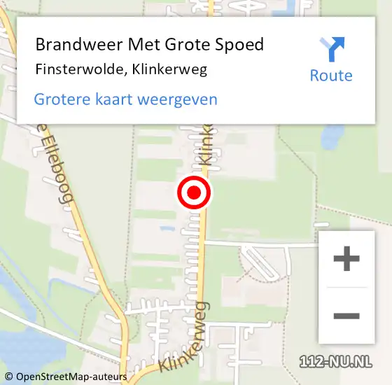 Locatie op kaart van de 112 melding: Brandweer Met Grote Spoed Naar Finsterwolde, Klinkerweg op 7 augustus 2016 01:50