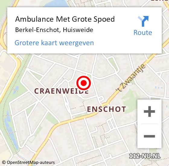 Locatie op kaart van de 112 melding: Ambulance Met Grote Spoed Naar Berkel-Enschot, Huisweide op 7 augustus 2016 13:36