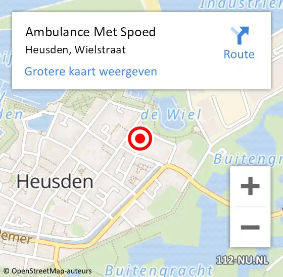 Locatie op kaart van de 112 melding: Ambulance Met Spoed Naar Heusden, Wielstraat op 8 augustus 2016 06:28