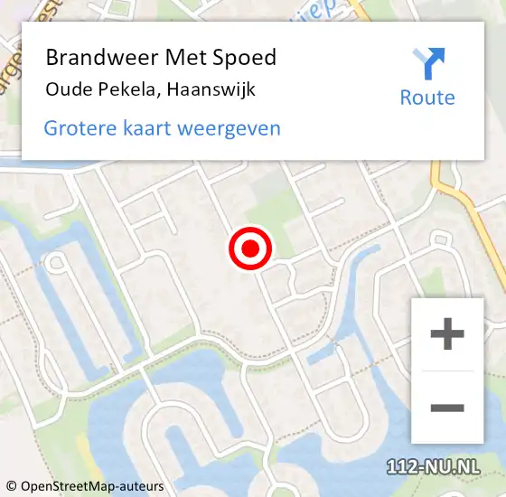 Locatie op kaart van de 112 melding: Brandweer Met Spoed Naar Oude Pekela, Haanswijk op 8 augustus 2016 17:11