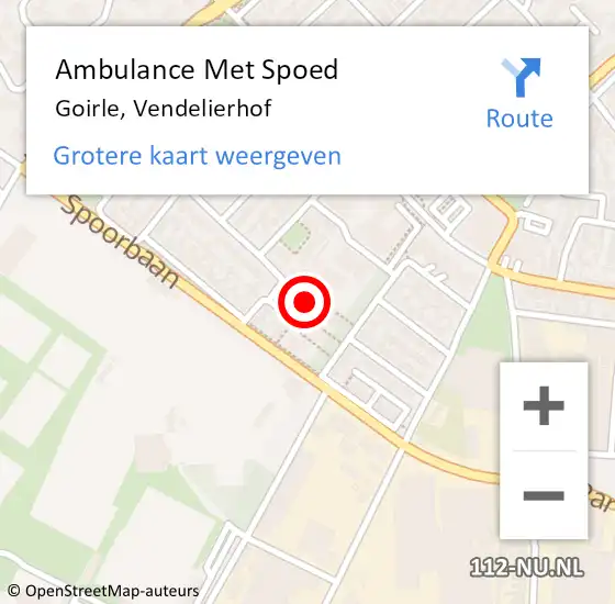 Locatie op kaart van de 112 melding: Ambulance Met Spoed Naar Goirle, Vendelierhof op 8 augustus 2016 21:18