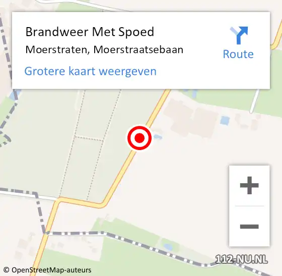 Locatie op kaart van de 112 melding: Brandweer Met Spoed Naar Moerstraten, Moerstraatsebaan op 10 augustus 2016 11:39