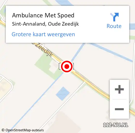 Locatie op kaart van de 112 melding: Ambulance Met Spoed Naar Sint-Annaland, N658 op 10 augustus 2016 12:57