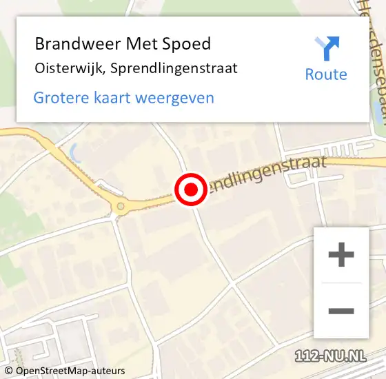 Locatie op kaart van de 112 melding: Brandweer Met Spoed Naar Oisterwijk, Sprendlingenstraat op 23 december 2013 22:46