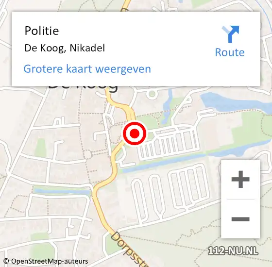 Locatie op kaart van de 112 melding: Politie De Koog, Nikadel op 11 augustus 2016 13:07