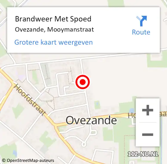 Locatie op kaart van de 112 melding: Brandweer Met Spoed Naar Ovezande, Mooymanstraat op 24 december 2013 04:56