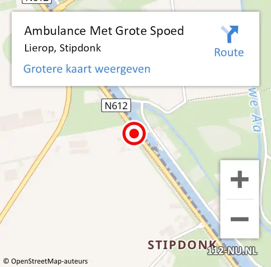 Locatie op kaart van de 112 melding: Ambulance Met Grote Spoed Naar Lierop, Stipdonk op 13 augustus 2016 07:15
