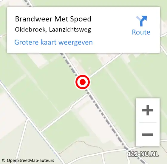 Locatie op kaart van de 112 melding: Brandweer Met Spoed Naar Oldebroek, Laanzichtsweg op 24 december 2013 06:46