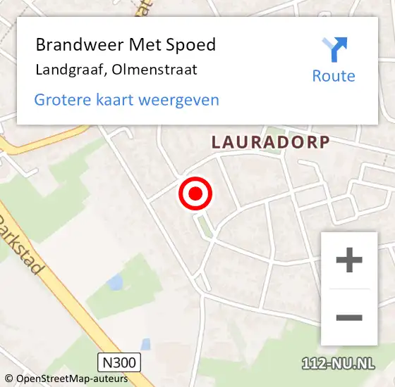 Locatie op kaart van de 112 melding: Brandweer Met Spoed Naar Landgraaf, Olmenstraat op 13 augustus 2016 21:34