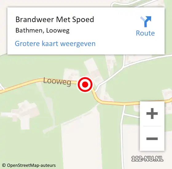Locatie op kaart van de 112 melding: Brandweer Met Spoed Naar Bathmen, Looweg op 24 december 2013 07:19
