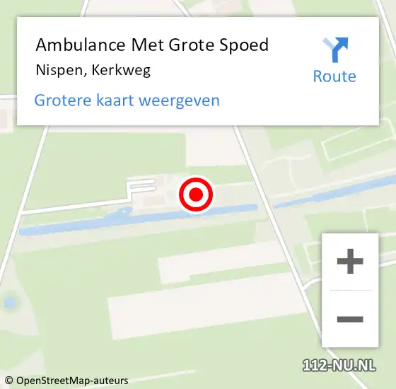 Locatie op kaart van de 112 melding: Ambulance Met Grote Spoed Naar Nispen, Kerkweg op 17 augustus 2016 15:05