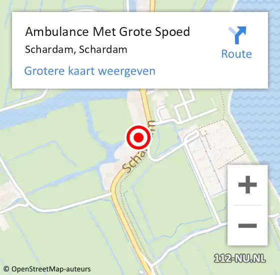Locatie op kaart van de 112 melding: Ambulance Met Grote Spoed Naar Schardam, Schardam op 17 augustus 2016 15:48