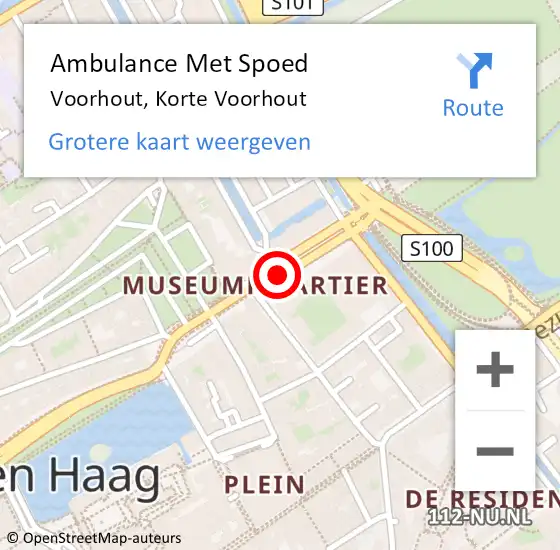 Locatie op kaart van de 112 melding: Ambulance Met Spoed Naar Den Haag, N447 hectometerpaal: 4,7 op 17 augustus 2016 15:51