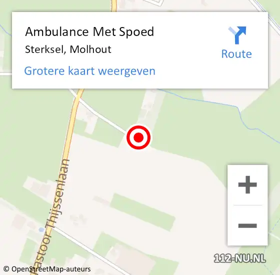 Locatie op kaart van de 112 melding: Ambulance Met Spoed Naar Sterksel, Molhout op 18 augustus 2016 05:45