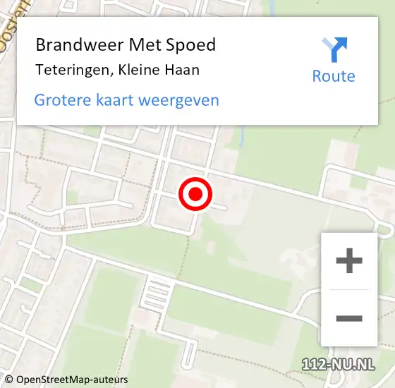 Locatie op kaart van de 112 melding: Brandweer Met Spoed Naar Teteringen, Kleine Haan op 24 december 2013 10:53