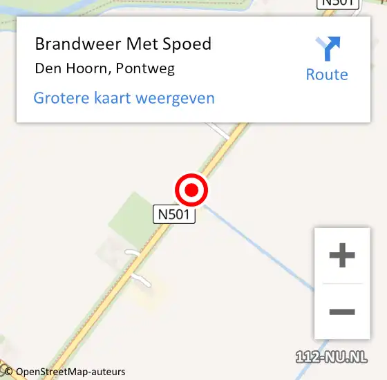 Locatie op kaart van de 112 melding: Brandweer Met Spoed Naar Den Hoorn, Pontweg op 19 augustus 2016 11:06
