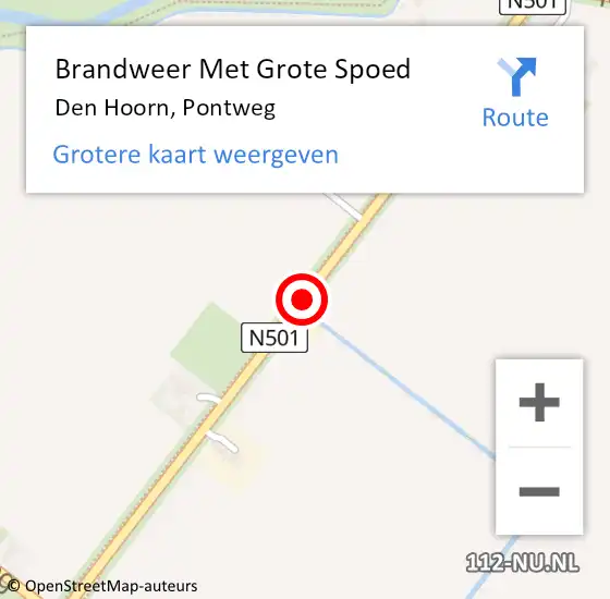 Locatie op kaart van de 112 melding: Brandweer Met Grote Spoed Naar Den Hoorn, Pontweg op 19 augustus 2016 11:10