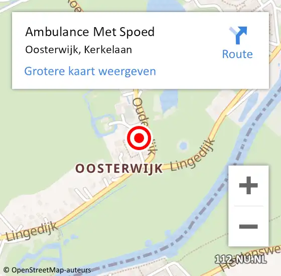 Locatie op kaart van de 112 melding: Ambulance Met Spoed Naar Oosterwijk, Kerkelaan op 19 augustus 2016 15:57