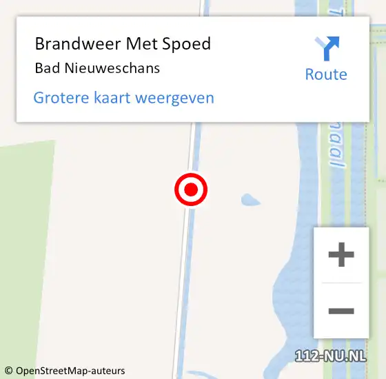 Locatie op kaart van de 112 melding: Brandweer Met Spoed Naar Bad Nieuweschans op 20 augustus 2016 12:17