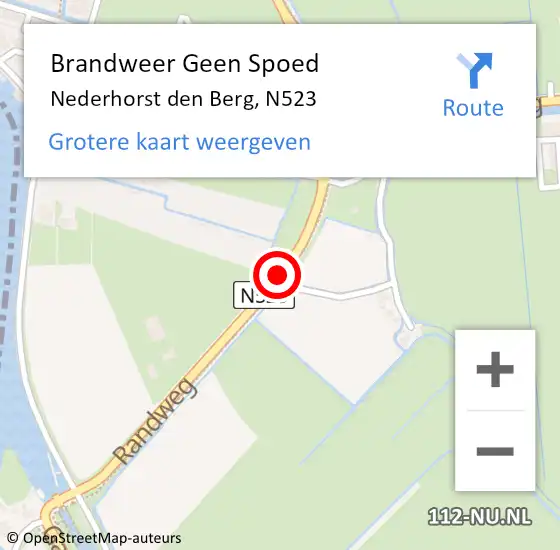 Locatie op kaart van de 112 melding: Brandweer Geen Spoed Naar Nederhorst den Berg, N523 op 24 december 2013 14:56