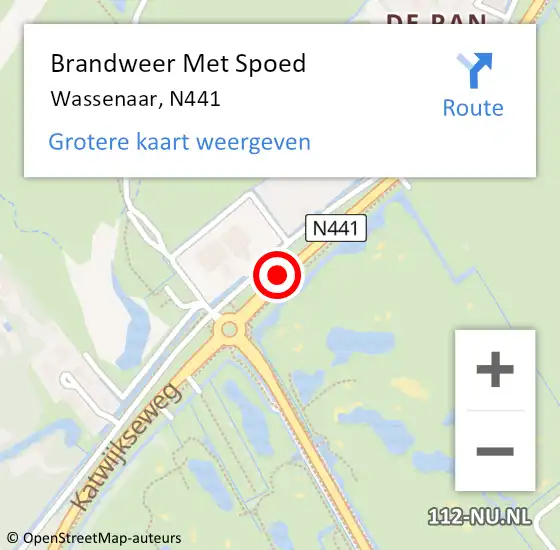 Locatie op kaart van de 112 melding: Brandweer Met Spoed Naar Wassenaar, N441 op 21 augustus 2016 16:25