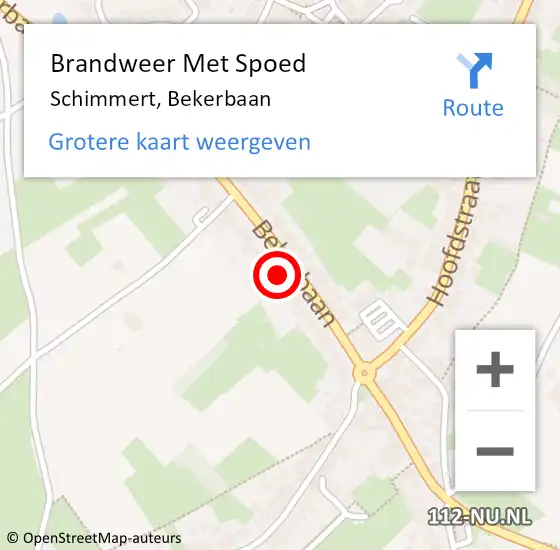 Locatie op kaart van de 112 melding: Brandweer Met Spoed Naar Schimmert, Bekerbaan op 21 augustus 2016 18:32