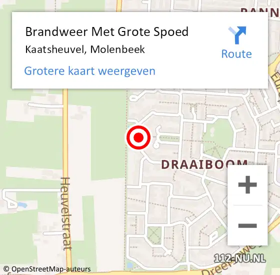 Locatie op kaart van de 112 melding: Brandweer Met Grote Spoed Naar Kaatsheuvel, Molenbeek op 21 augustus 2016 19:06