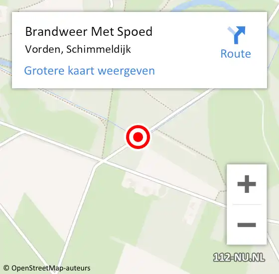 Locatie op kaart van de 112 melding: Brandweer Met Spoed Naar Vorden, Schimmeldijk op 21 augustus 2016 19:08