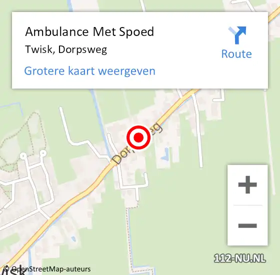 Locatie op kaart van de 112 melding: Ambulance Met Spoed Naar Twisk, Dorpsweg op 21 augustus 2016 21:15