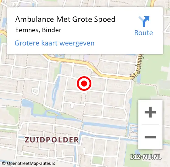 Locatie op kaart van de 112 melding: Ambulance Met Grote Spoed Naar Eemnes, Binder op 22 augustus 2016 02:26