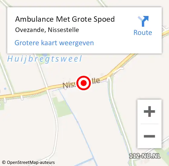 Locatie op kaart van de 112 melding: Ambulance Met Grote Spoed Naar Ovezande, Nissestelle op 22 augustus 2016 20:27