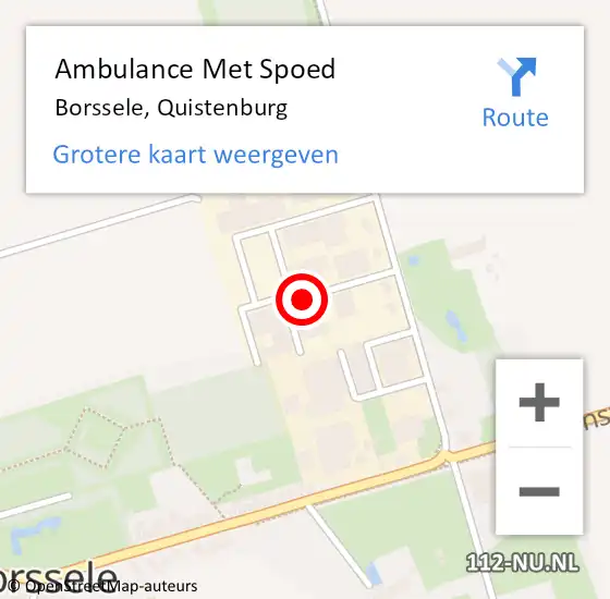 Locatie op kaart van de 112 melding: Ambulance Met Spoed Naar Borssele, Quistenburg op 23 augustus 2016 16:00