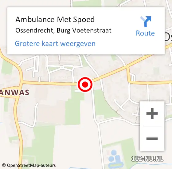 Locatie op kaart van de 112 melding: Ambulance Met Spoed Naar Ossendrecht, Burg Voetenstraat op 23 augustus 2016 16:57