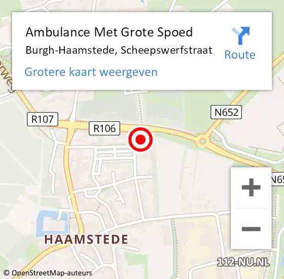 Locatie op kaart van de 112 melding: Ambulance Met Grote Spoed Naar Burgh-Haamstede, Scheepswerfstraat op 23 augustus 2016 20:45