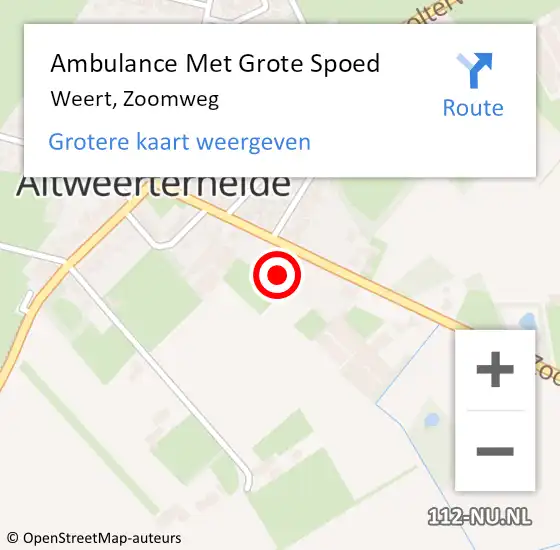 Locatie op kaart van de 112 melding: Ambulance Met Grote Spoed Naar Weert, Zoomweg op 23 augustus 2016 21:03