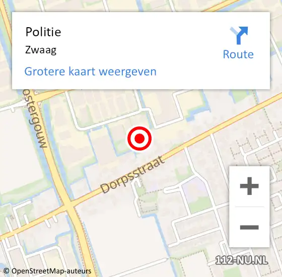 Locatie op kaart van de 112 melding: Politie Zwaag op 23 augustus 2016 21:38