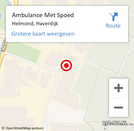 Locatie op kaart van de 112 melding: Ambulance Met Spoed Naar Helmond, Haverdijk op 24 augustus 2016 13:28