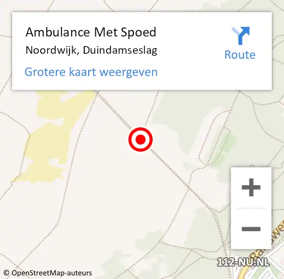 Locatie op kaart van de 112 melding: Ambulance Met Spoed Naar Noordwijk, Duindamseslag op 24 augustus 2016 14:59