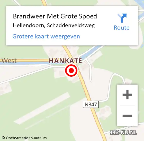 Locatie op kaart van de 112 melding: Brandweer Met Grote Spoed Naar Hellendoorn, Schaddenveldsweg op 25 augustus 2016 09:15