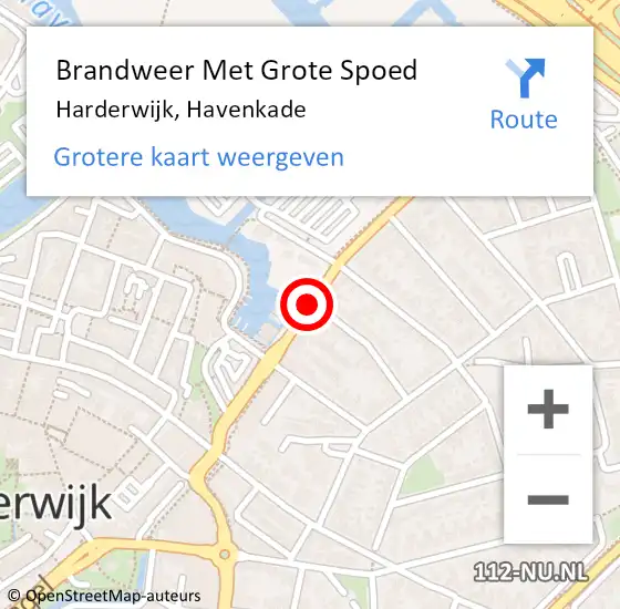 Locatie op kaart van de 112 melding: Brandweer Met Grote Spoed Naar Harderwijk, Havenkade op 25 augustus 2016 14:34