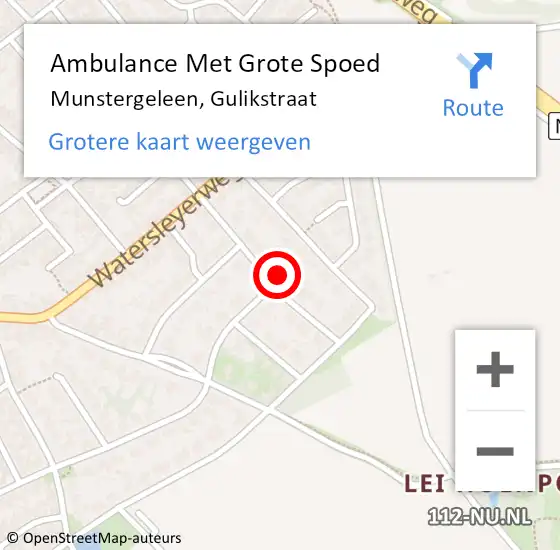 Locatie op kaart van de 112 melding: Ambulance Met Grote Spoed Naar Munstergeleen, Gulikstraat op 24 december 2013 22:52