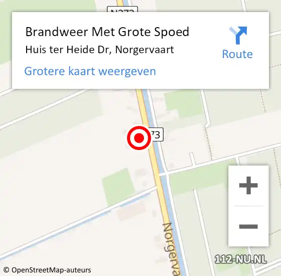 Locatie op kaart van de 112 melding: Brandweer Met Grote Spoed Naar Huis ter Heide Dr, Norgervaart op 27 augustus 2016 12:43