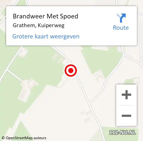 Locatie op kaart van de 112 melding: Brandweer Met Spoed Naar Grathem, Kuiperweg op 27 augustus 2016 23:41