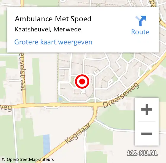 Locatie op kaart van de 112 melding: Ambulance Met Spoed Naar Kaatsheuvel, Merwede op 28 augustus 2016 17:49