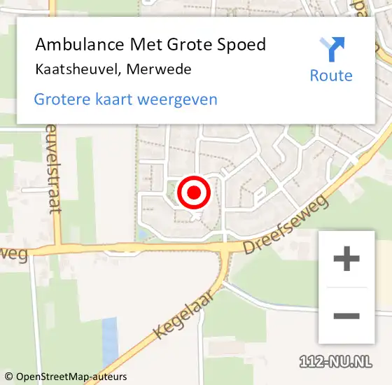 Locatie op kaart van de 112 melding: Ambulance Met Grote Spoed Naar Kaatsheuvel, Merwede op 28 augustus 2016 17:55