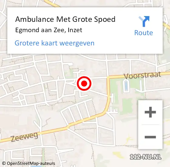 Locatie op kaart van de 112 melding: Ambulance Met Grote Spoed Naar Egmond aan Zee, Inzet op 28 augustus 2016 20:24
