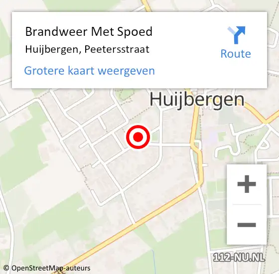 Locatie op kaart van de 112 melding: Brandweer Met Spoed Naar Huijbergen, Peetersstraat op 29 augustus 2016 14:05