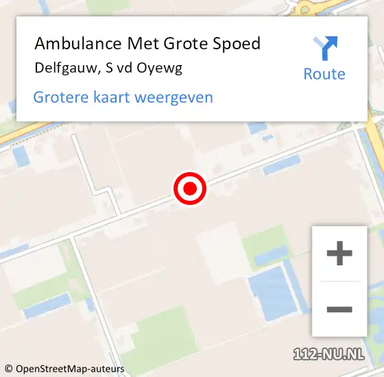 Locatie op kaart van de 112 melding: Ambulance Met Grote Spoed Naar Delfgauw, S vd Oyewg op 29 augustus 2016 17:07